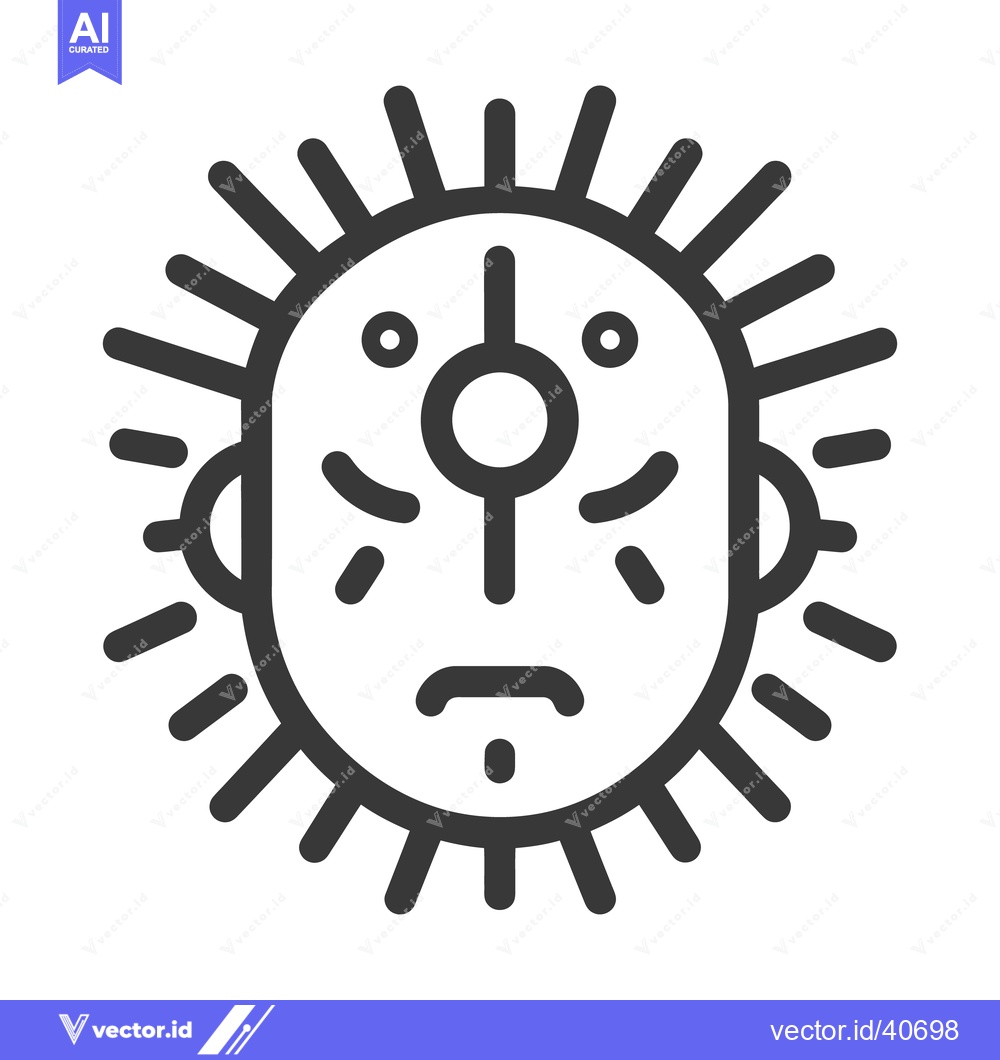Premium Vector of Stylized graphic illustration of a face surrounded by spikes