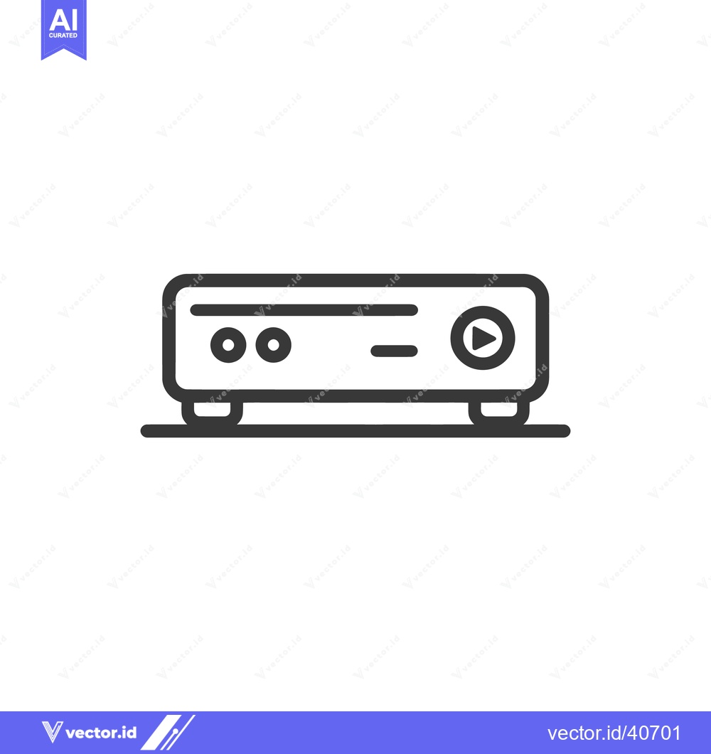 Premium Vector of Minimalist VCR Player Icon: Retro Entertainment Technology Symbol