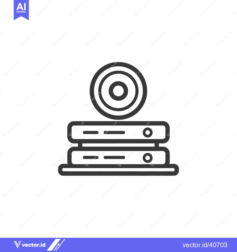 Premium Vector dari Stacked Servers with Target Icon: Modern Data Storage and Connectivity