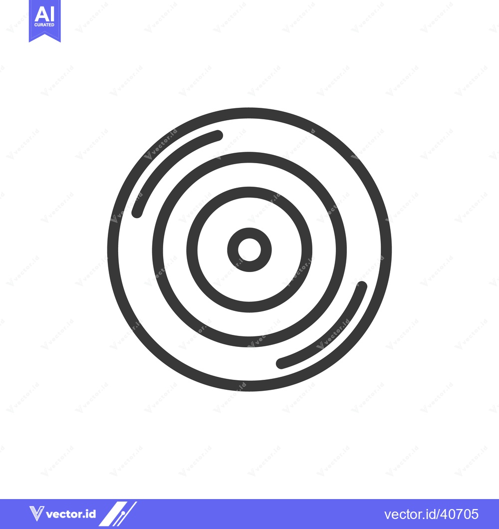 Premium Vector dari Concentric Circles: Minimalist Black Line Art on White Background