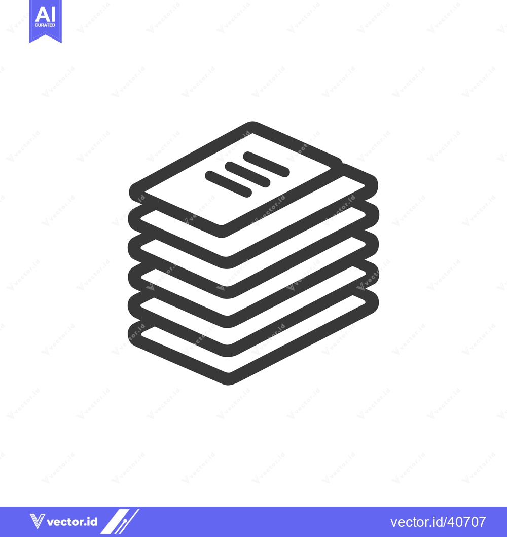 Premium Vector dari Stack of Documents Icon: Organized Paperwork in Minimalist Style
