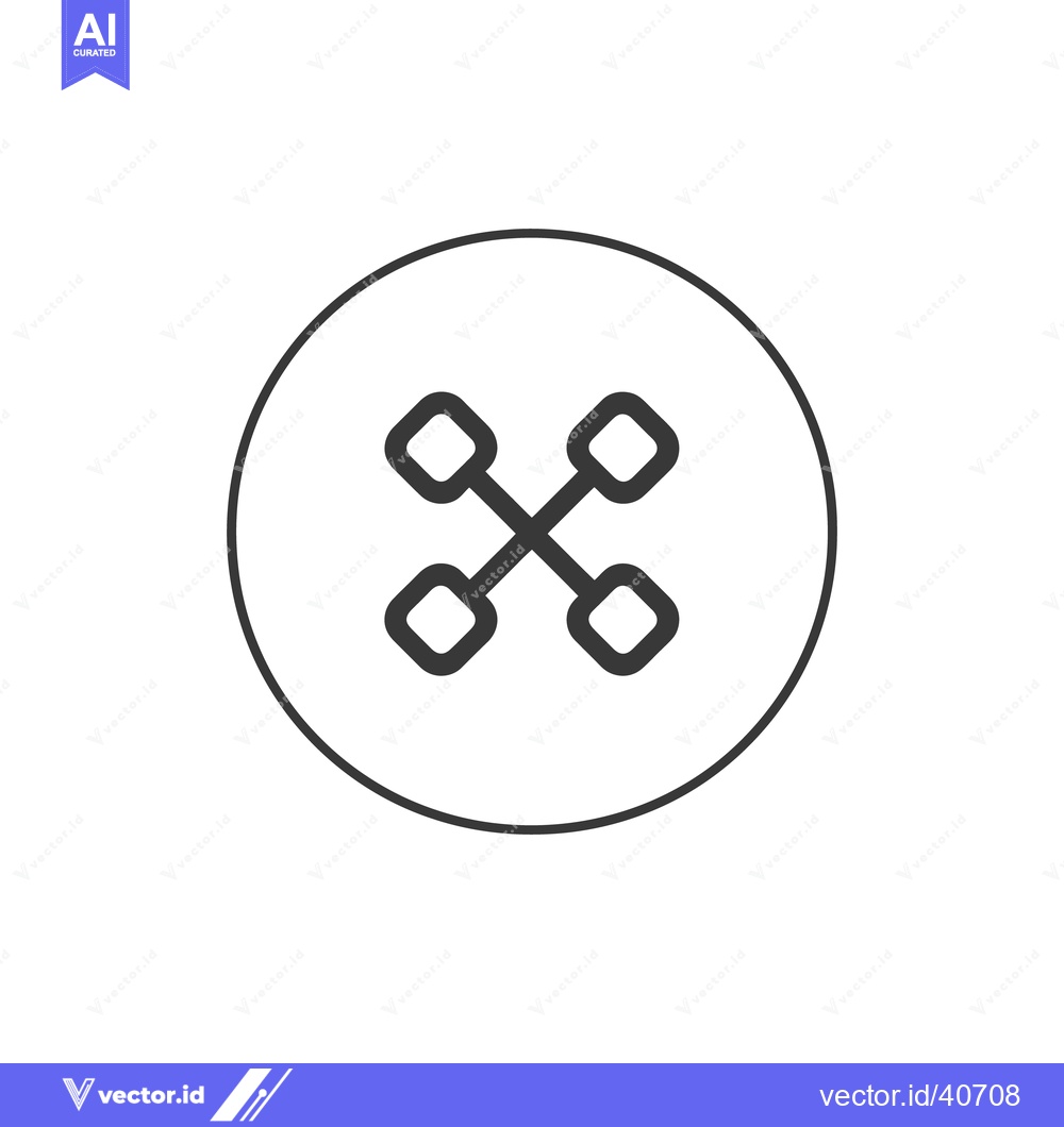 Premium Vector dari Minimalist Button Icon: Rounded Squares in Circle, Black and White Des