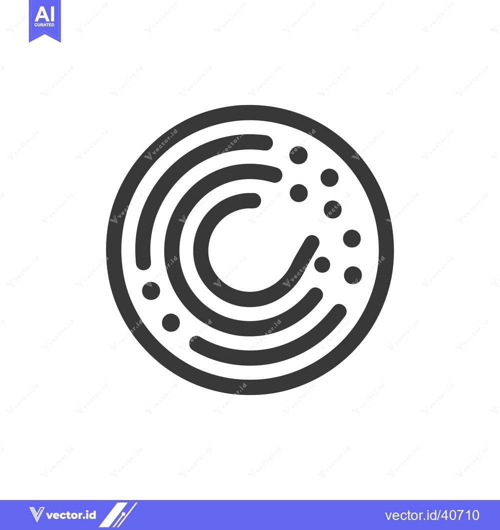 Premium Vector of Abstract Circular Design with Concentric Arcs and Scattered Dots in Da