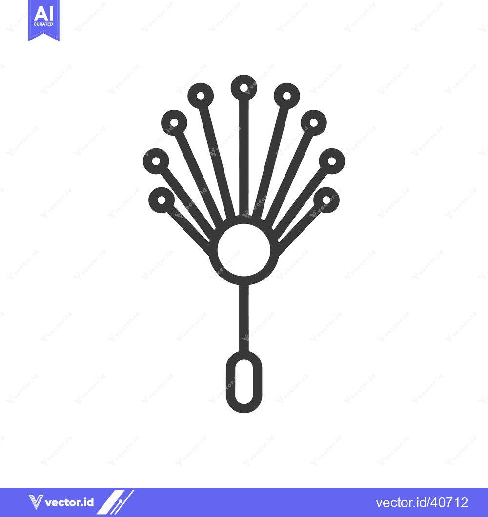 Premium Vector dari Minimalist Dandelion Seed Head Icon with Circular Details and Stem