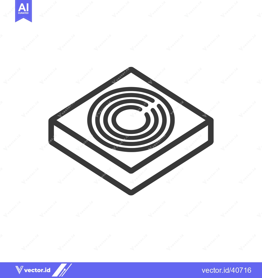 Premium Vector dari Isometric Square with Concentric Circles: Minimalist Line Art Design