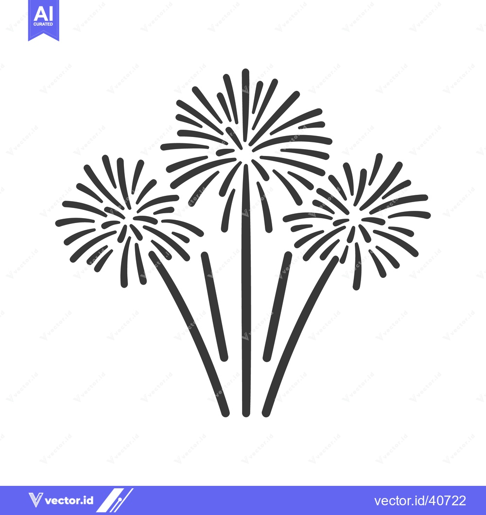 Premium Vector dari Three stylized illustrations depicting fireworks bursting into the sky
