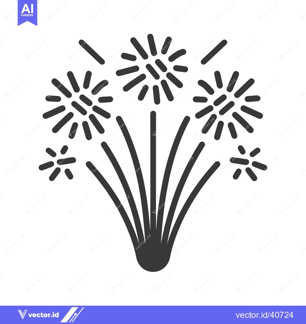 Premium Vector dari Simple black illustration of celebratory fireworks explosions in the a