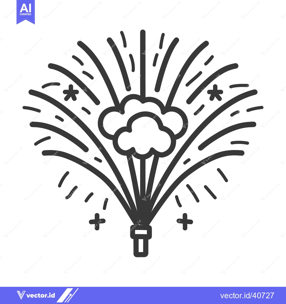 Premium Vector dari Simplified Black and White Illustration Depicting a Fireworks Display
