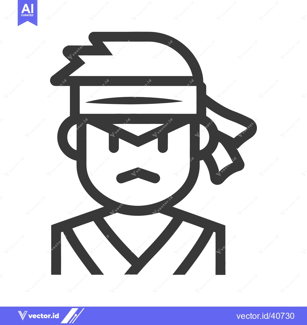 Premium Vector dari A stylized illustration of a character with headband and uniform