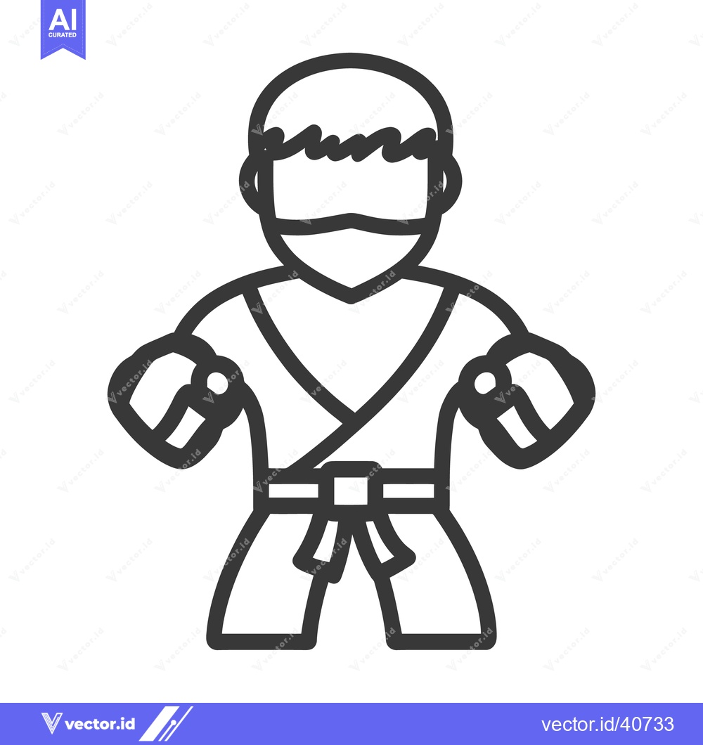 Premium Vector dari A minimalist illustration depicting a martial artist in stance positio
