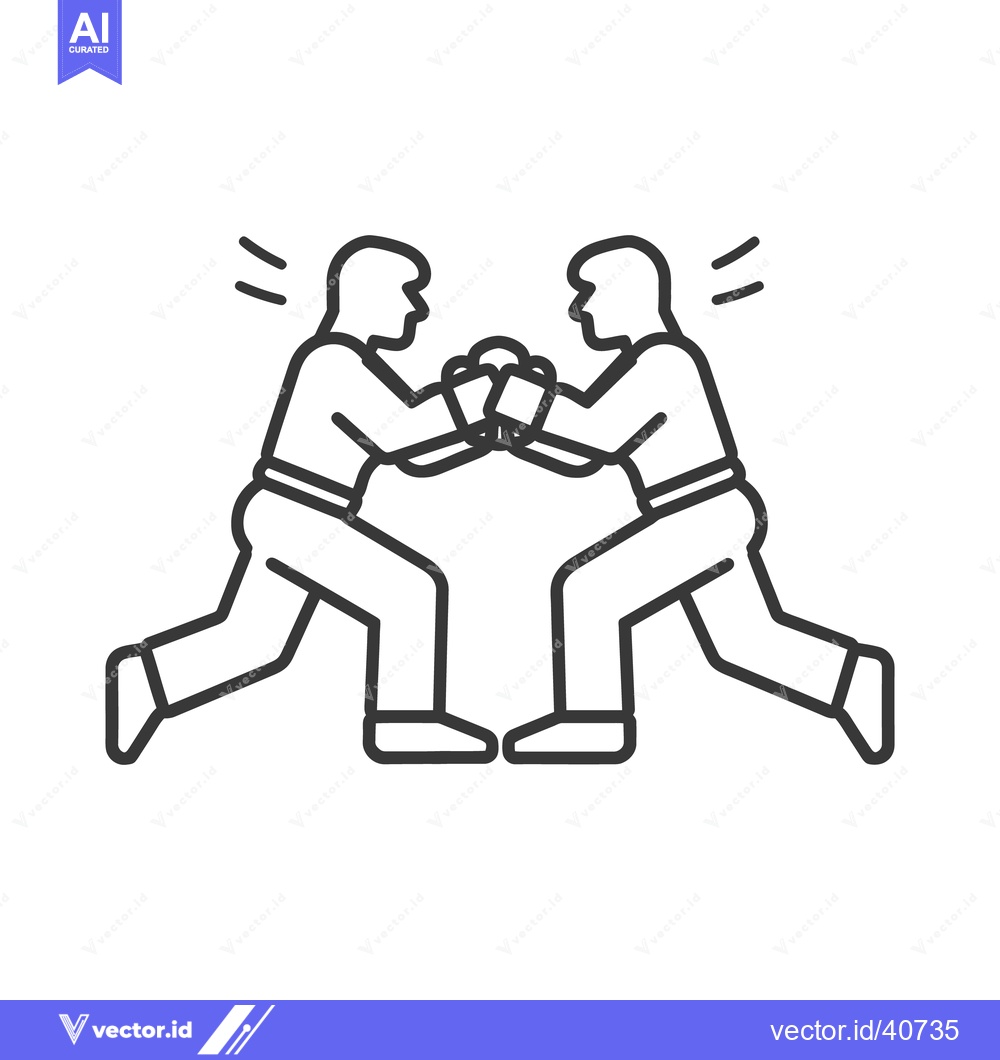 Premium Vector of Two stylized figures engaged in a boxing or fighting pose