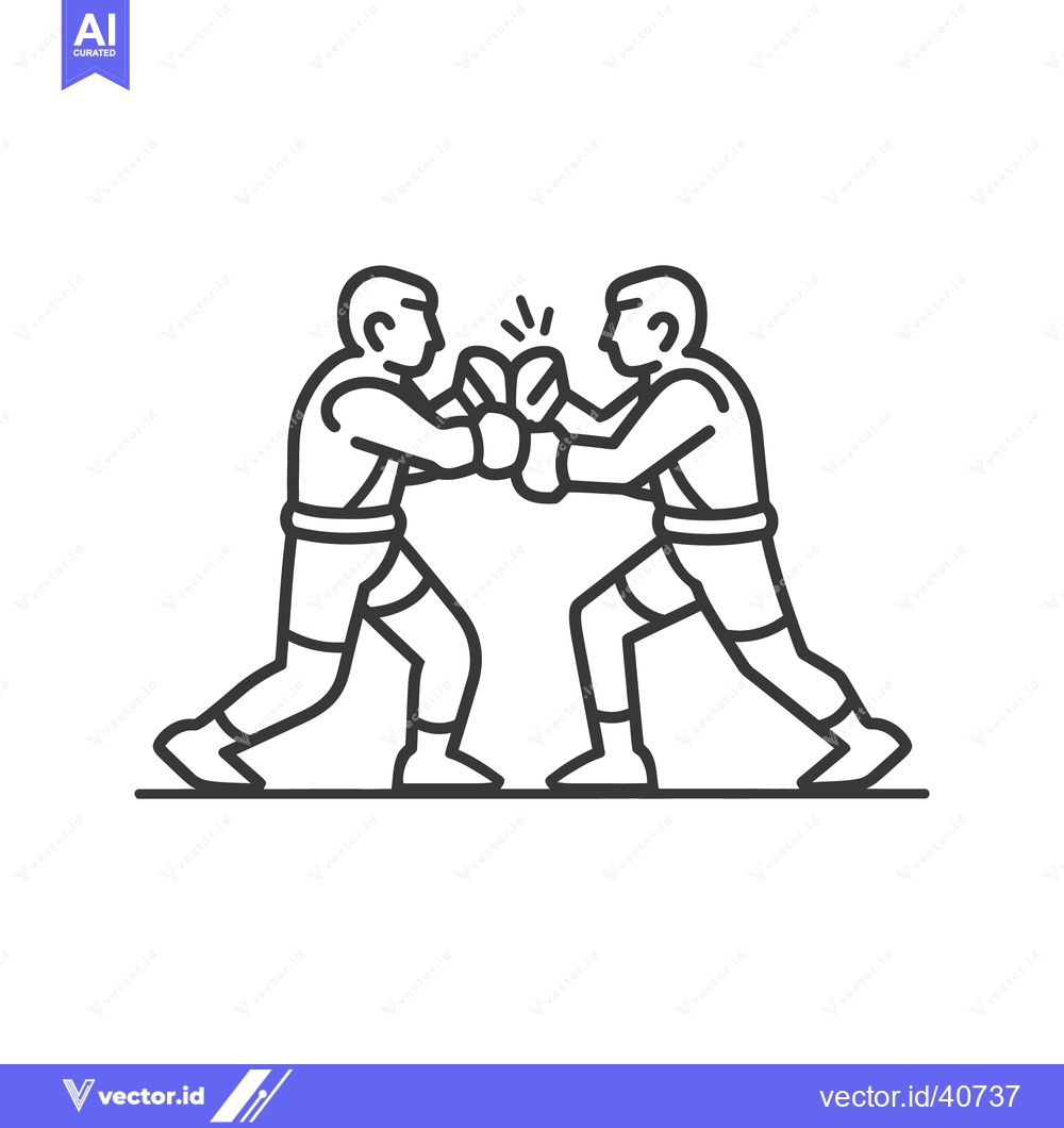 Premium Vector dari Two boxers are actively participating in a boxing match inside the rin