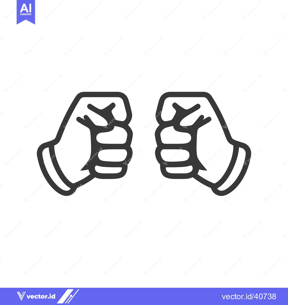Premium Vector of Two closed fists in a vector graphic style on white background
