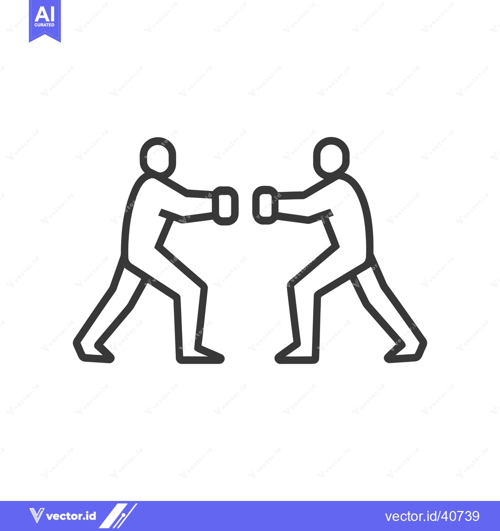 Premium Vector dari Two outlined figures are boxing in an abstract style