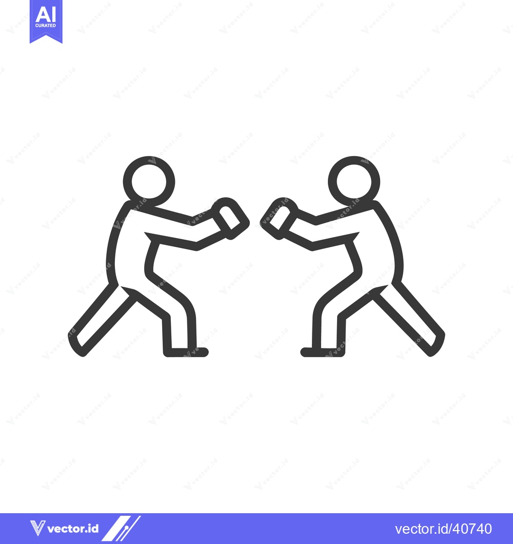 Premium Vector dari Two simplistic figures engaging in a boxing match activity
