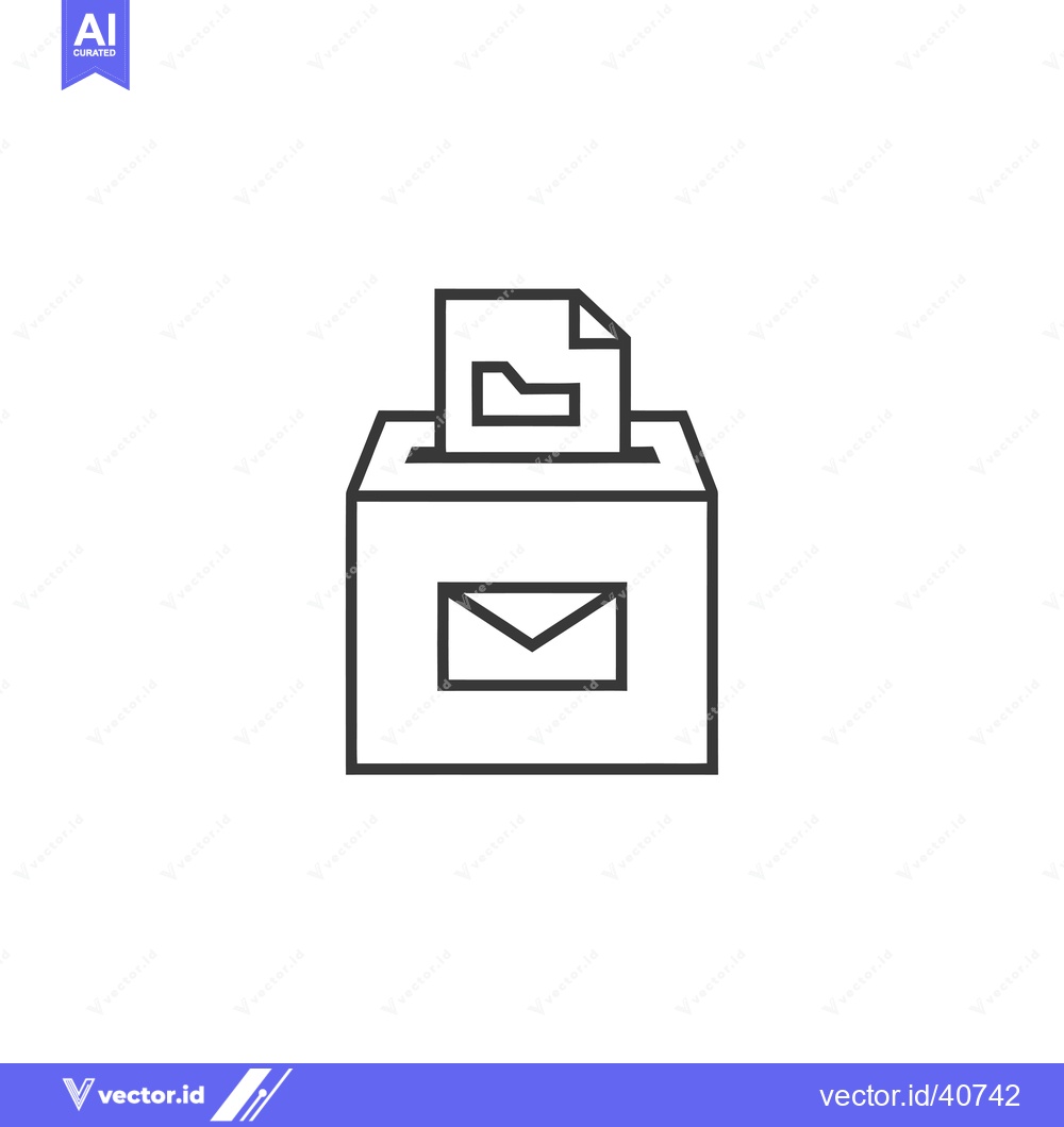 Premium Vector dari File being inserted into a mailbox icon