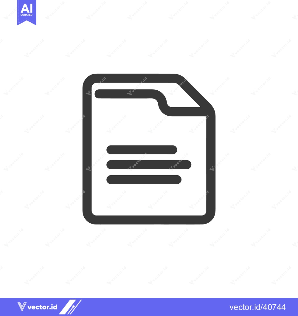 Premium Vector dari Minimalist Document Icon: Rounded Edges, Simple Lines, Dark Gray