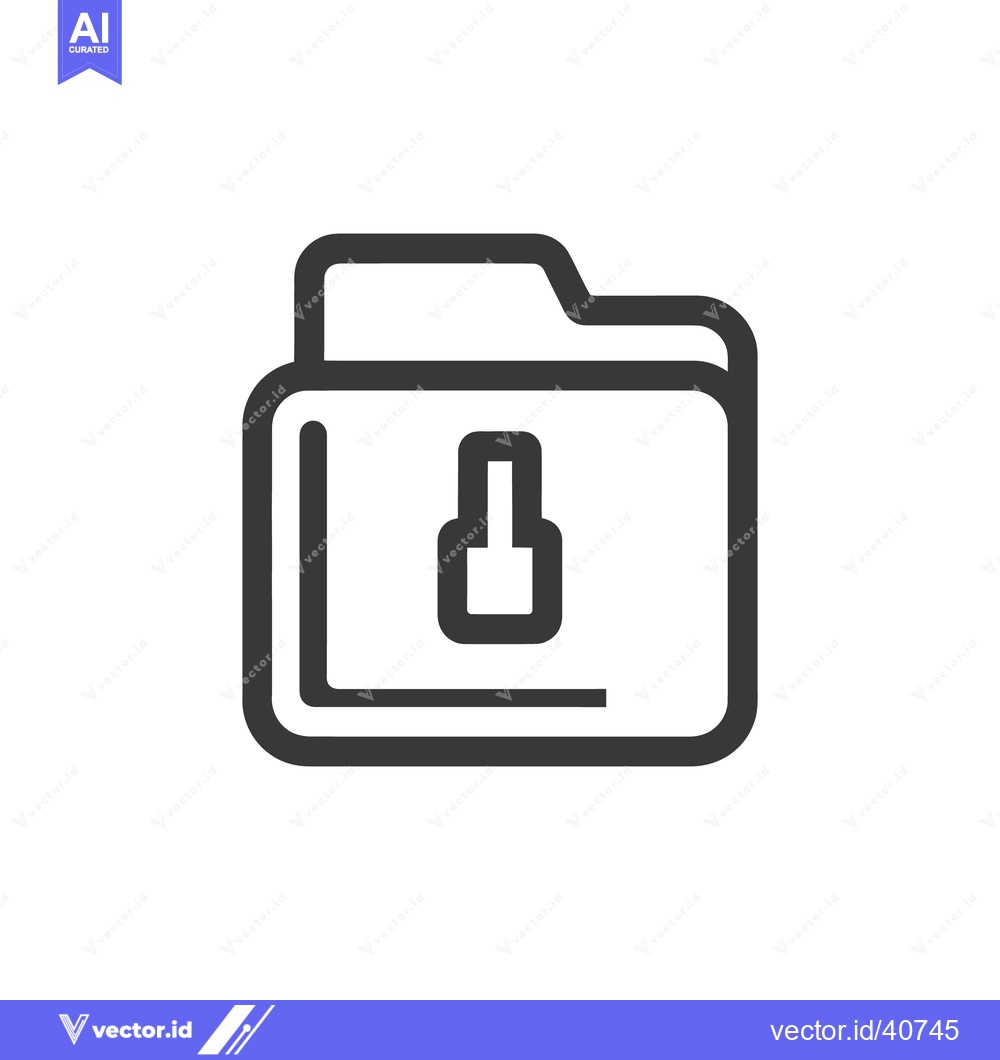 Premium Vector dari Secure Folder Icon: Bold Outline of Protected Data Storage