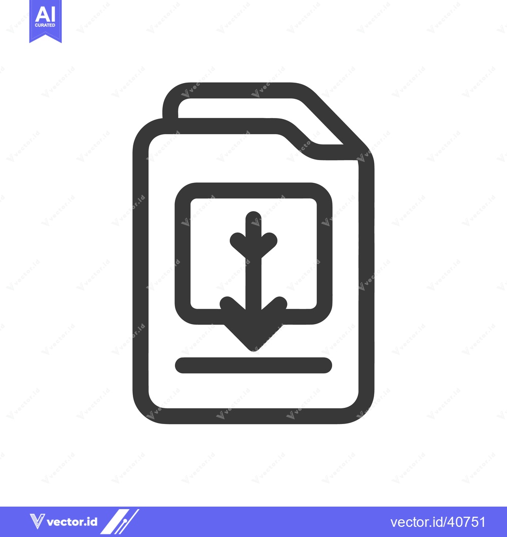 Premium Vector of Download File Icon: Simple Dark Gray Graphic on White Background