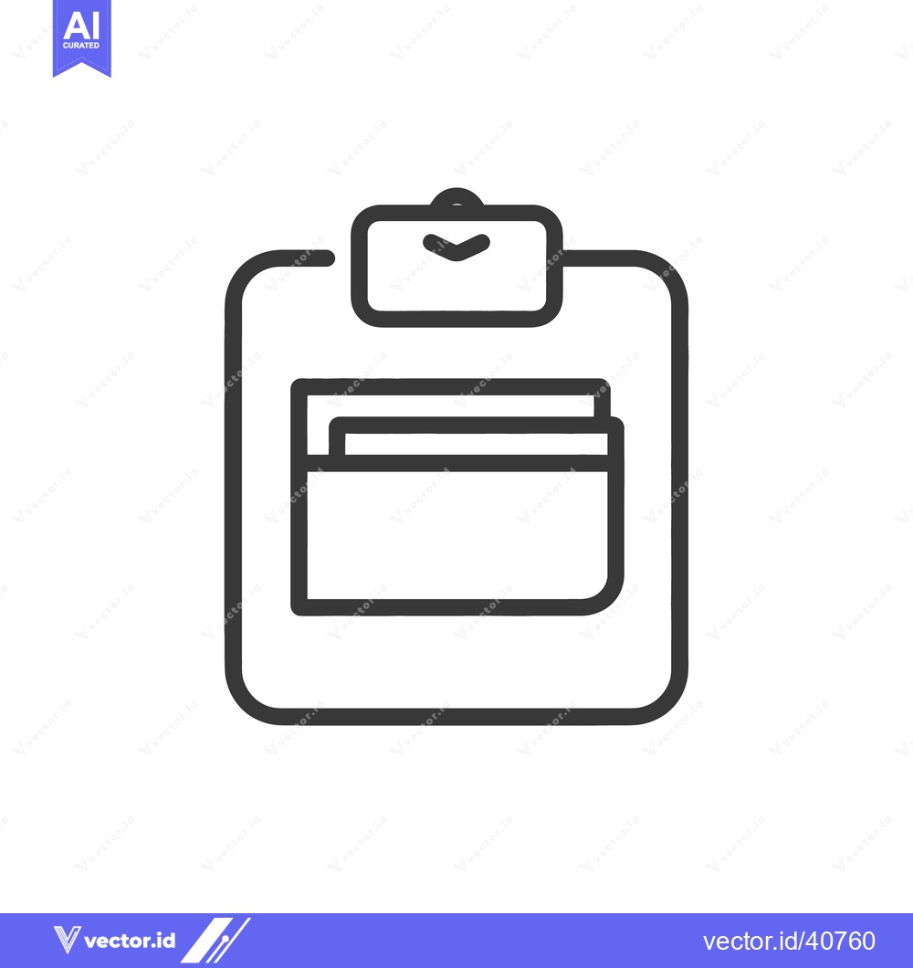 Premium Vector of Black and white illustration of a clipboard and some documents