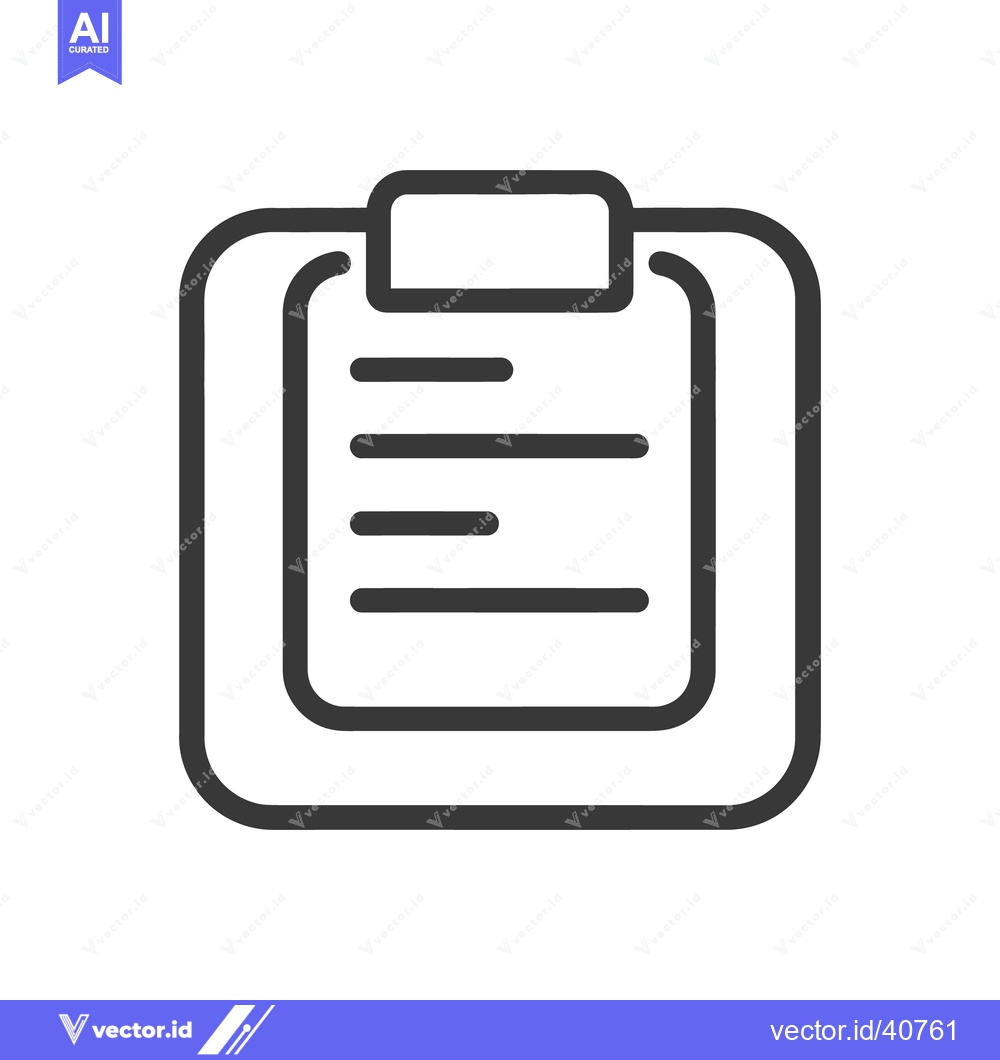 Premium Vector dari A simple outline drawing depicting a clipboard with some text