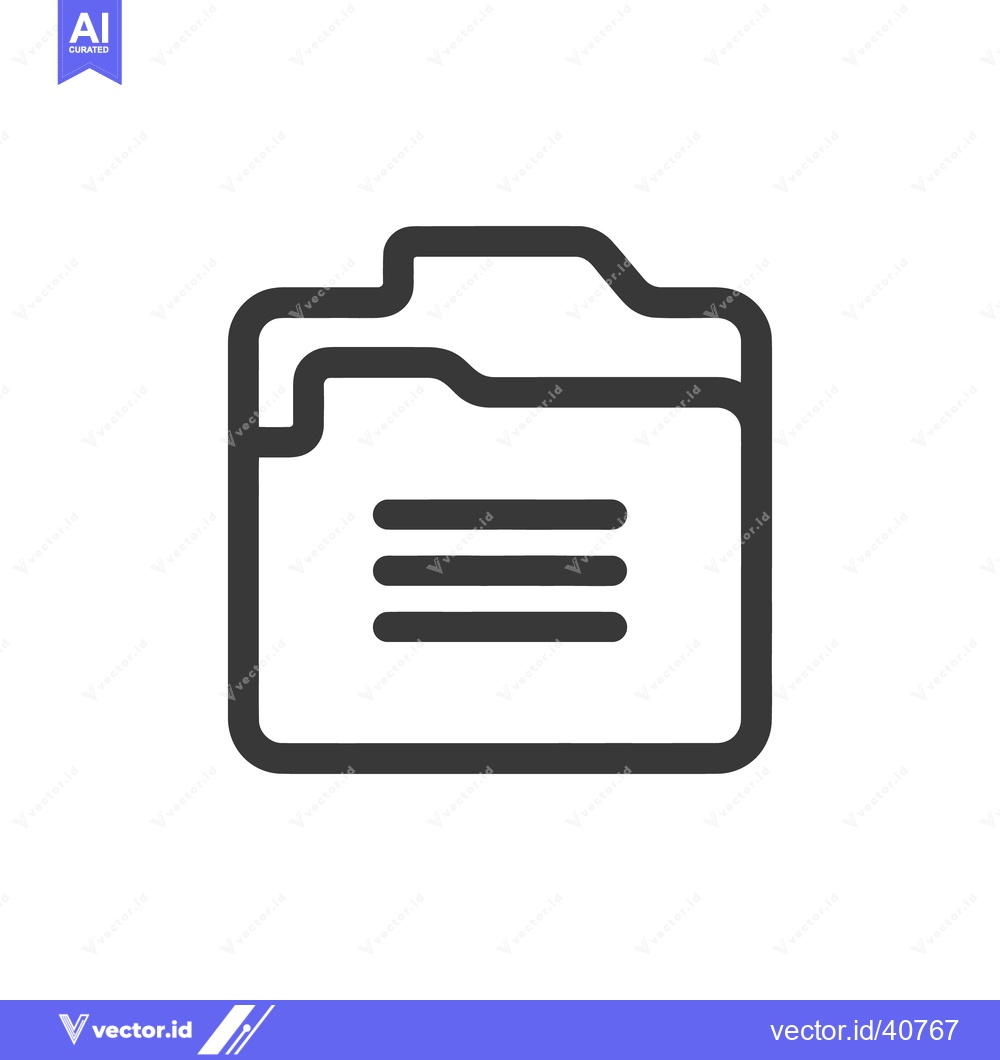 Premium Vector dari Minimalist Folder Icon with Document Lines on White Background