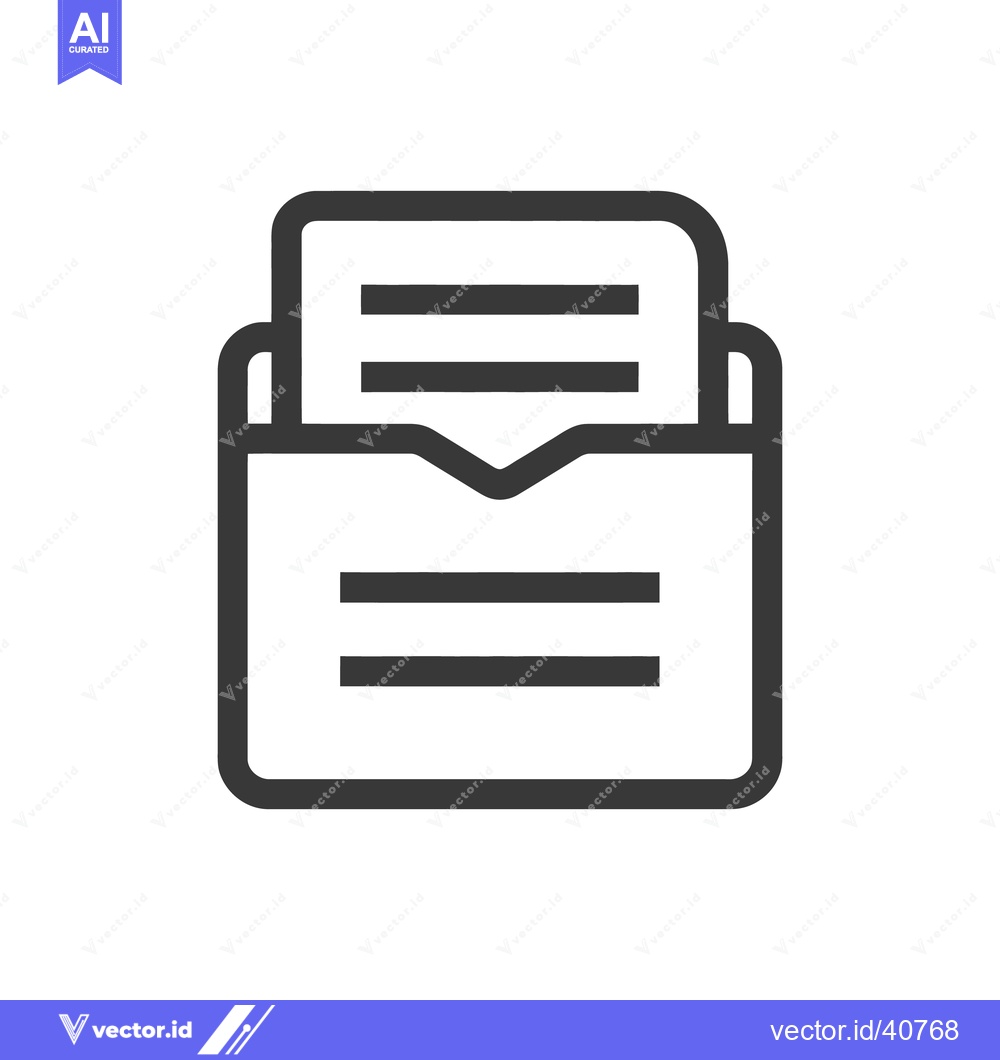 Premium Vector dari Minimalist Mail Icon: Dark Gray Outline on White Background