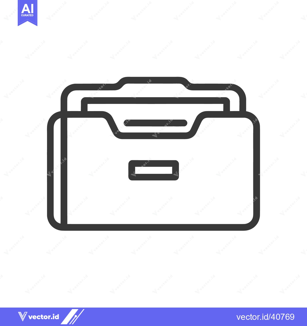 Premium Vector dari Minimalist Open File Folder Icon with Rounded Edges and Label Detail
