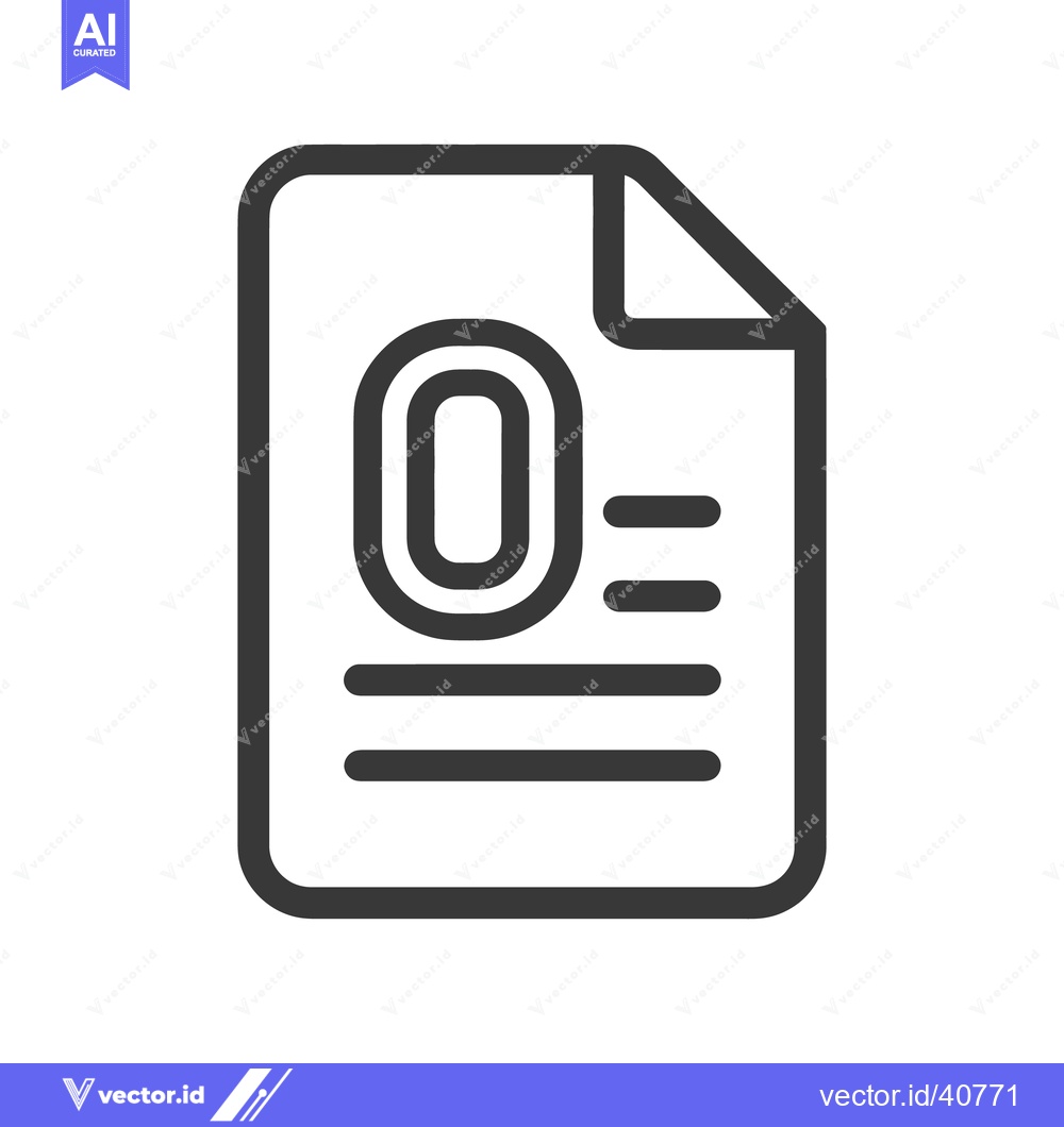 Premium Vector of Minimalist Document Icon with Number Zero, Rounded Lines, and Folded C