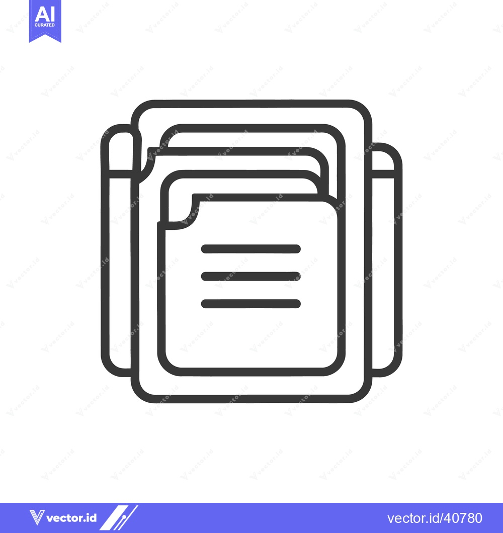 Premium Vector dari Illustrated icon of several sheets of paper in a folder
