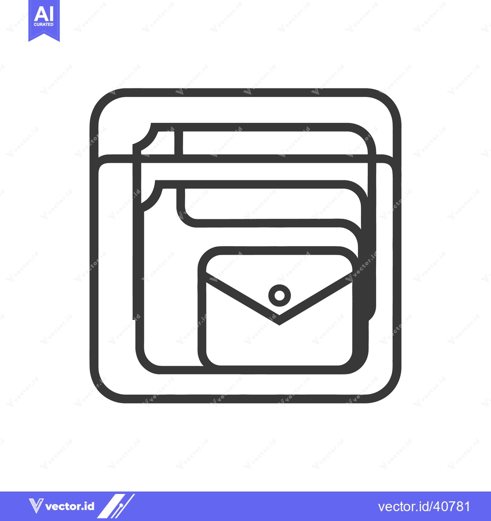Premium Vector dari Three layered bags with a small envelope shape depicted