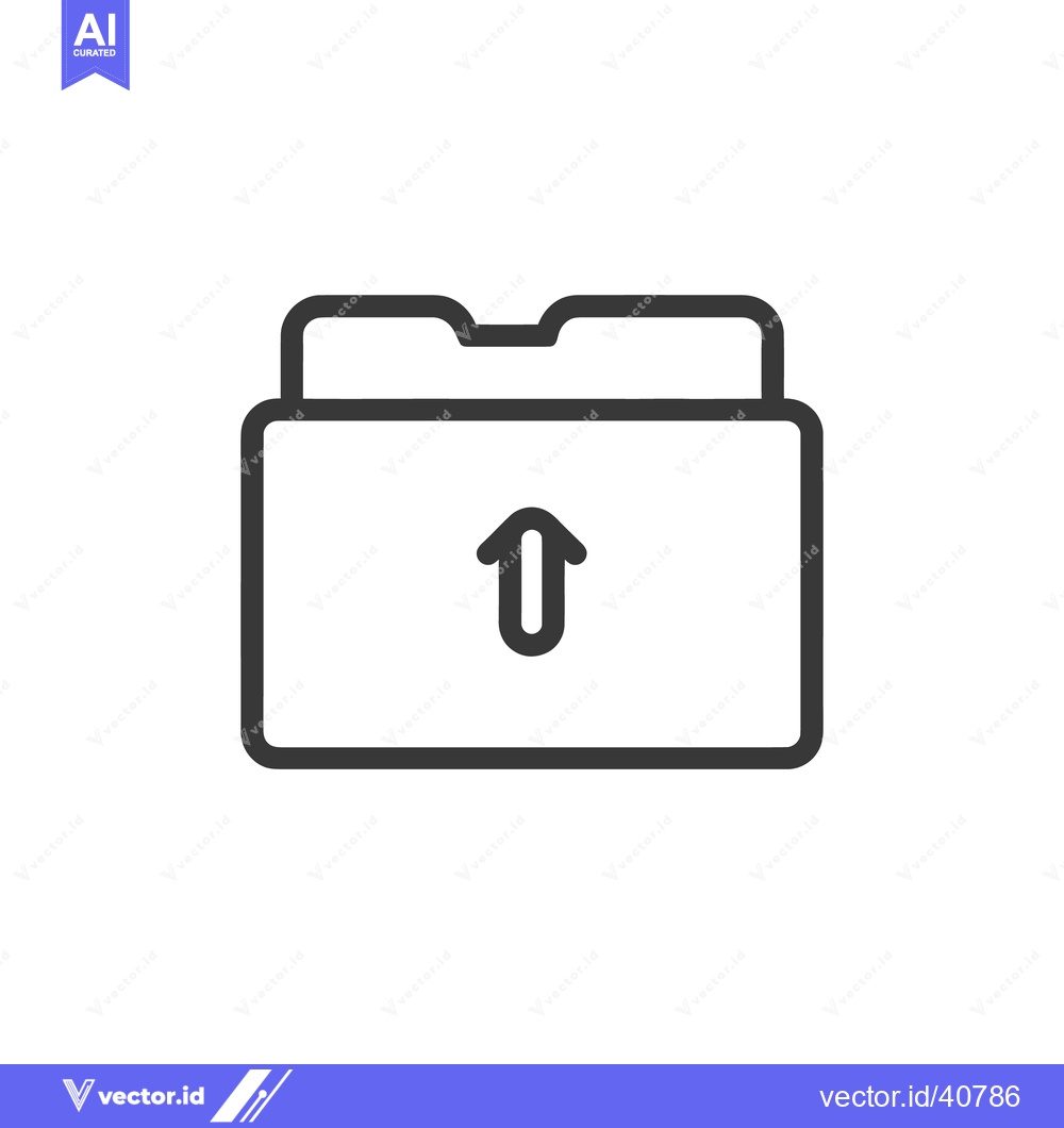 Premium Vector dari Minimalist Folder Icon with Upward Arrow, Data Upload Symbol