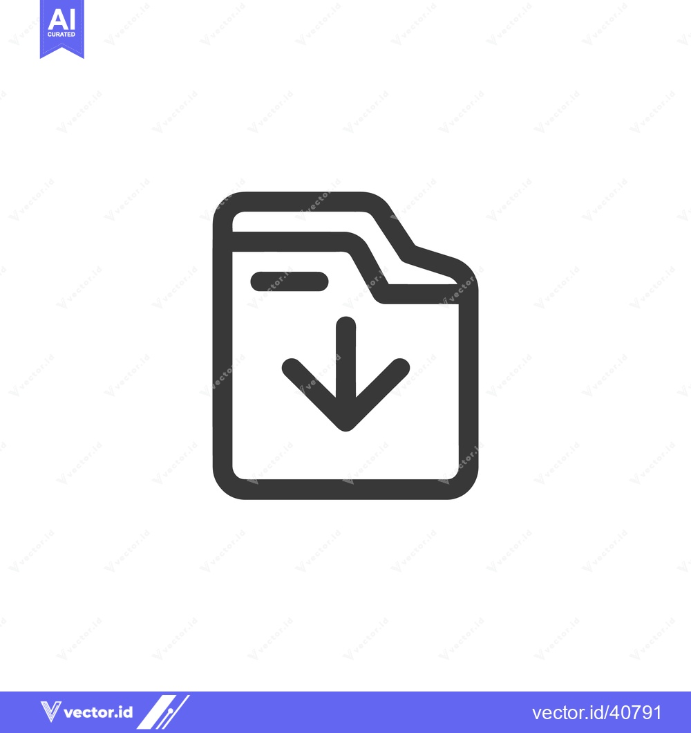 Premium Vector dari Download File Icon: Simple, Bold, and Modern Design on White Backgroun