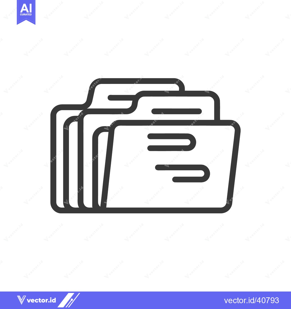 Premium Vector dari Stacked File Folders Icon: Organized Documents and Information Managem