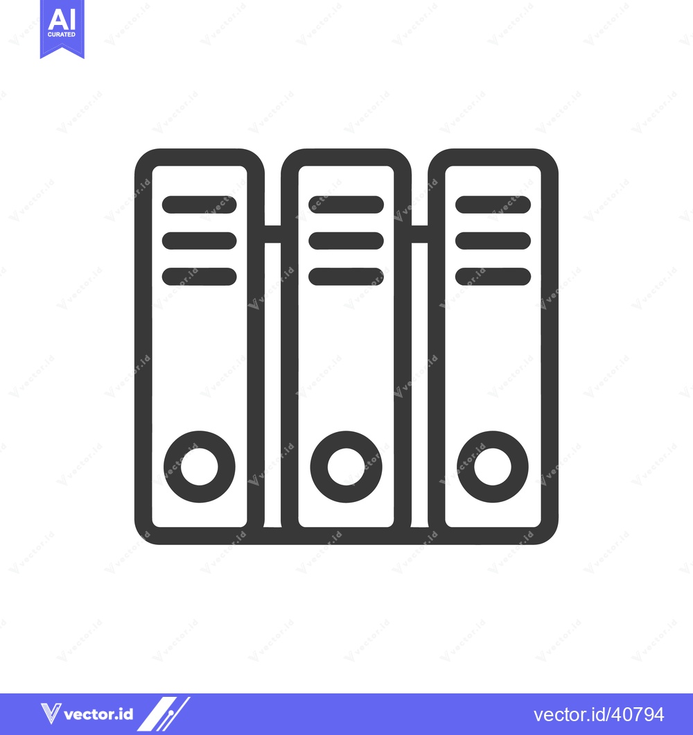 Premium Vector dari Three Ring Binders Icon: Organized Documents, Office Files, and Data S