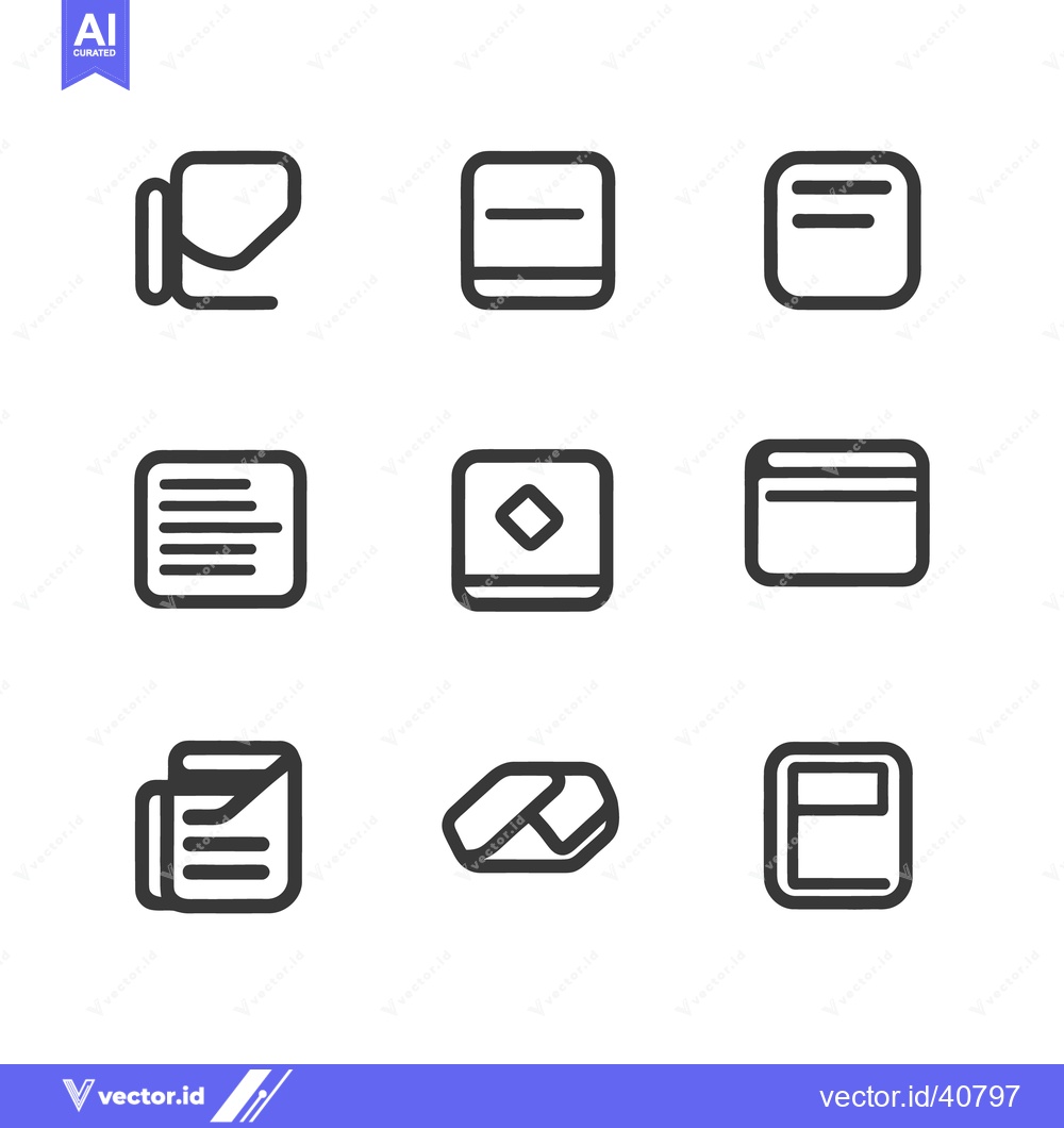 Premium Vector dari Minimalist set of vector graphic icons in a nine panel arrangement