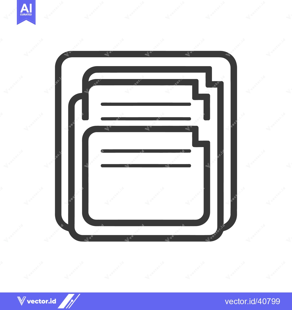 Premium Vector of A graphic icon depicting documents arranged in a stack formation