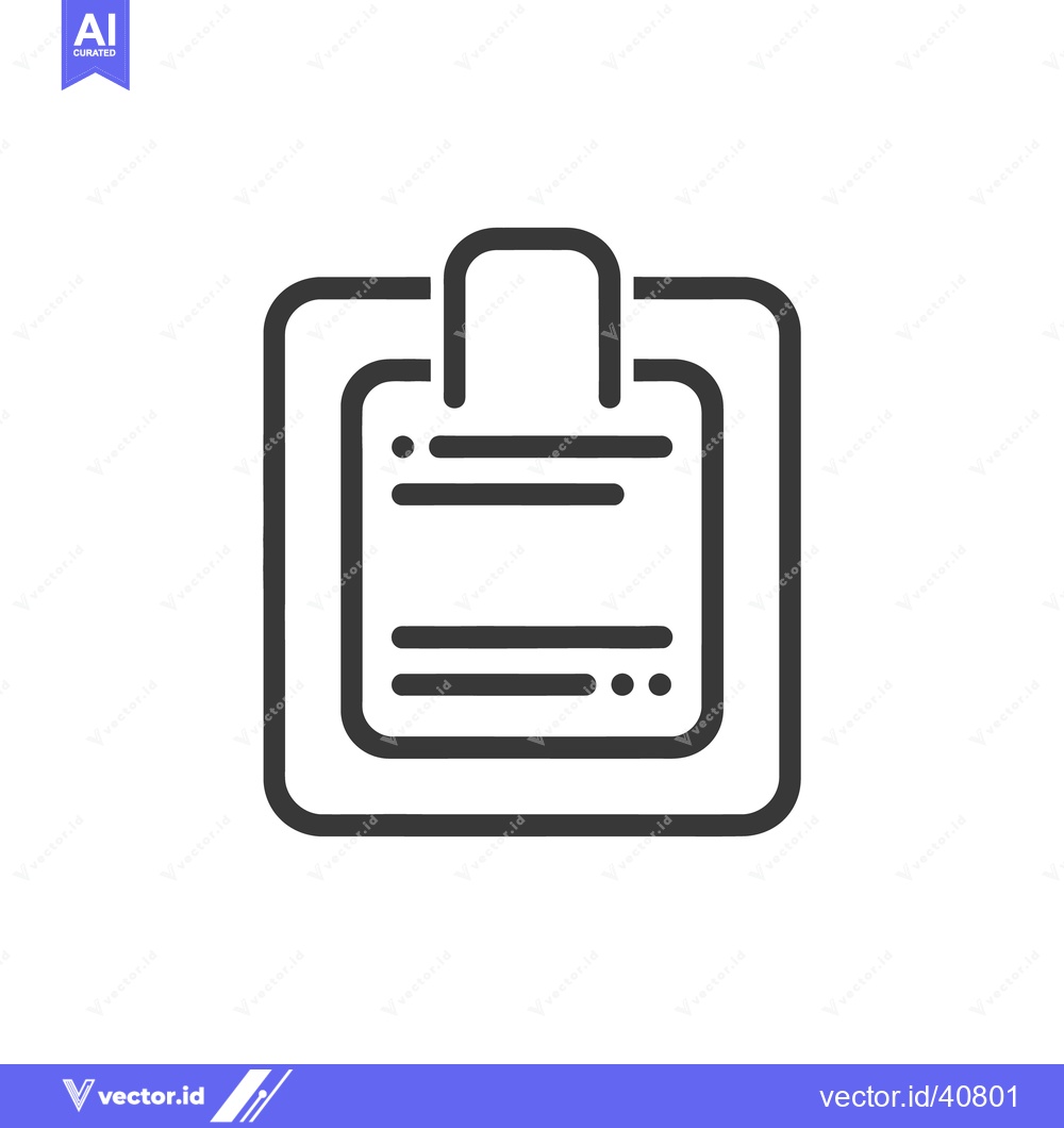 Premium Vector of A simple outline drawing of a clipboard with paper attached