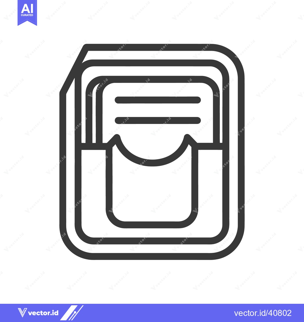 Premium Vector dari A minimalist icon of a pocket holder with documents inside