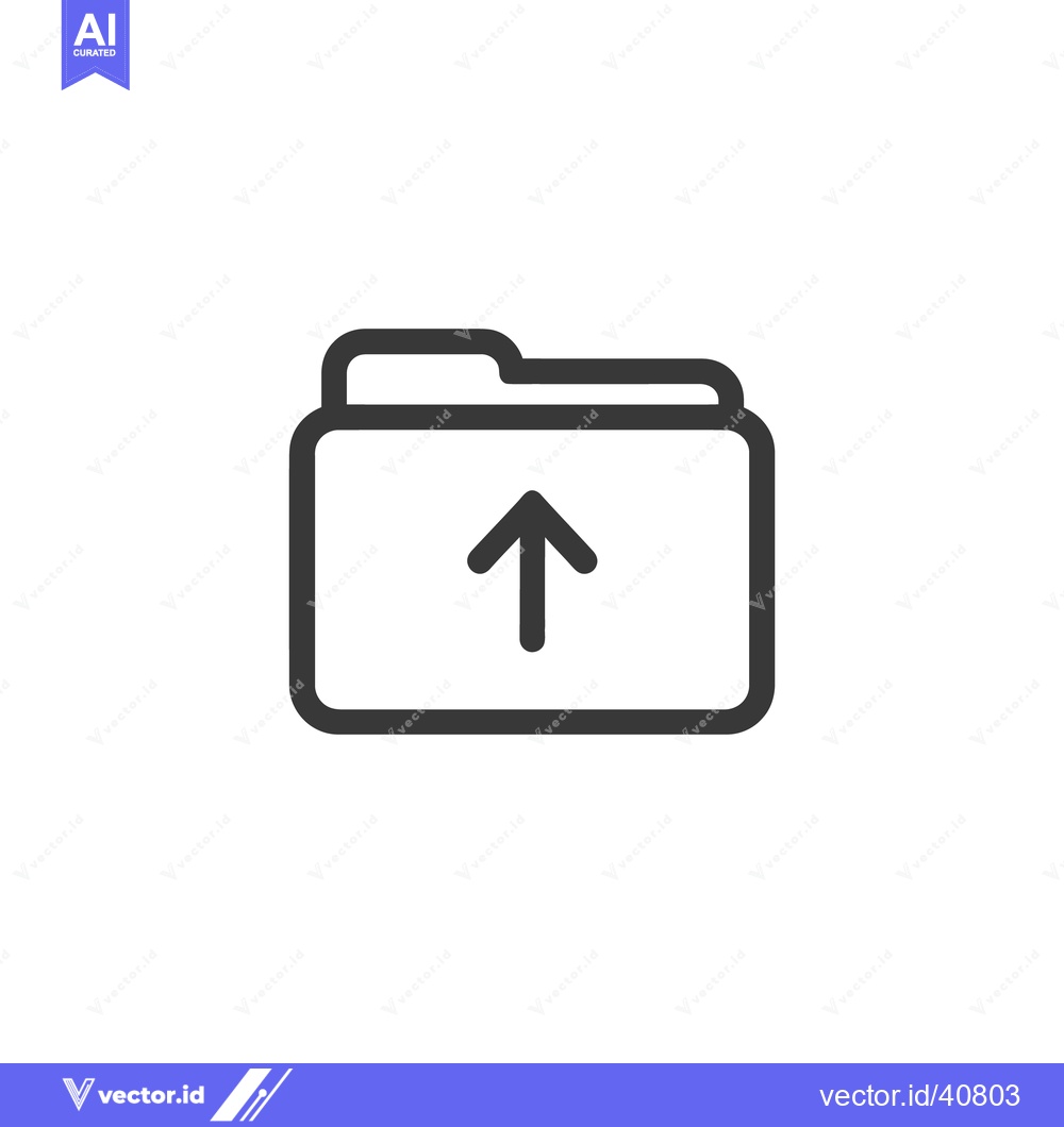 Premium Vector dari Minimalist Folder Icon with Upward Arrow for File Upload