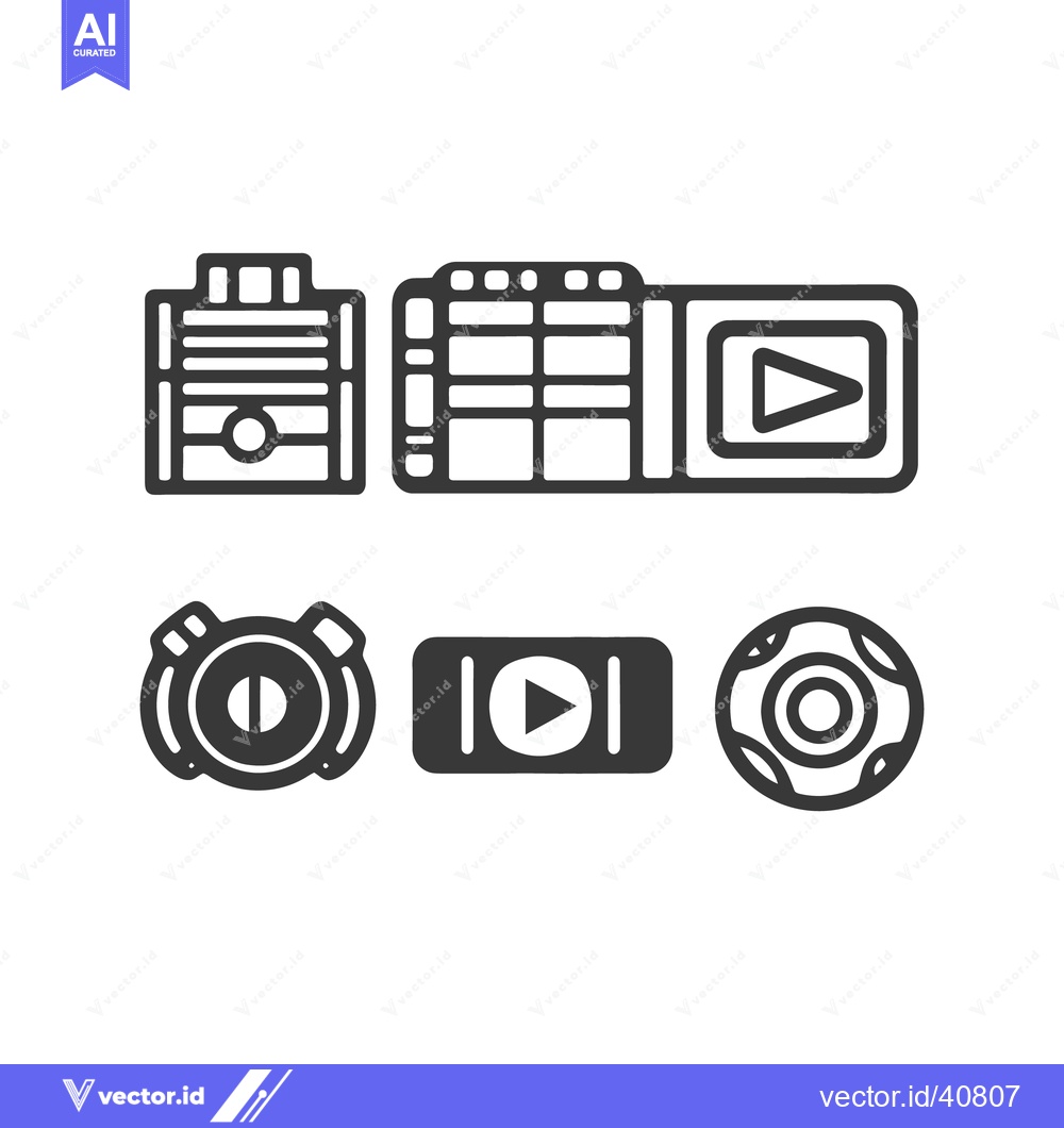 Premium Vector dari Various digital media player device interface icon illustrations displ