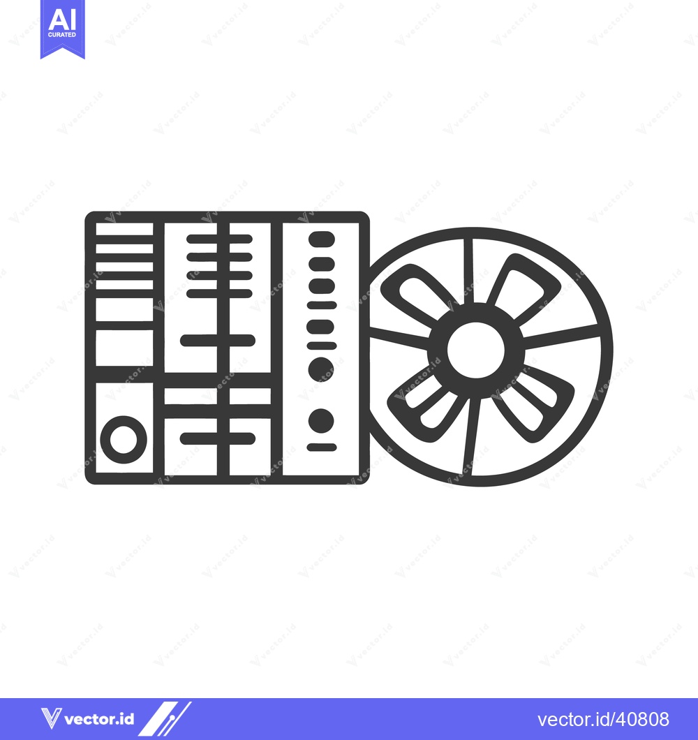Premium Vector dari An illustration of a computer server and its cooling fan