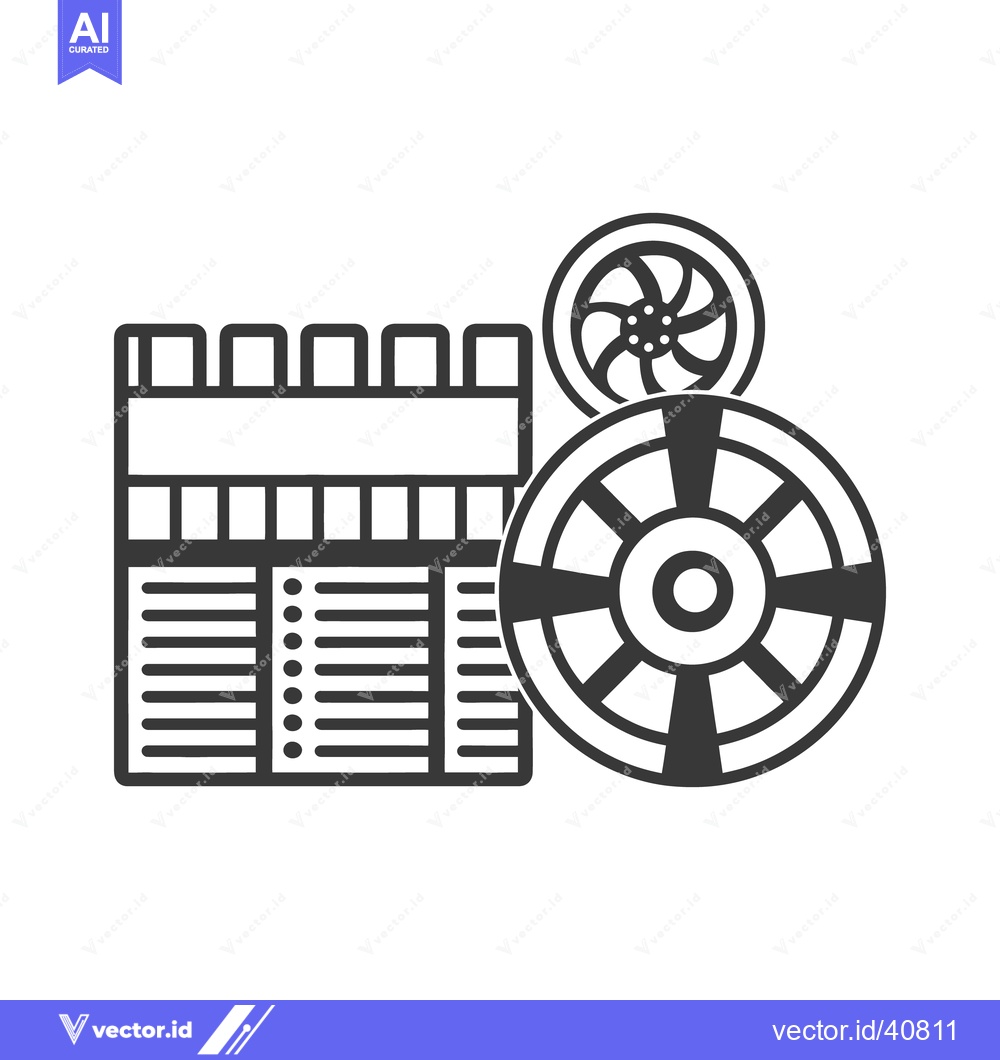 Premium Vector dari A simple illustration featuring wheels and a building design