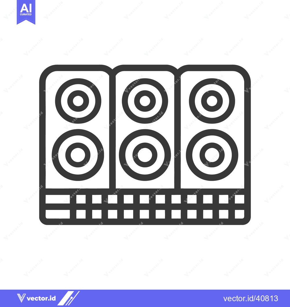 Premium Vector of Three Speaker Cabinets with Multiple Circular Audio Loudspeakers Prese