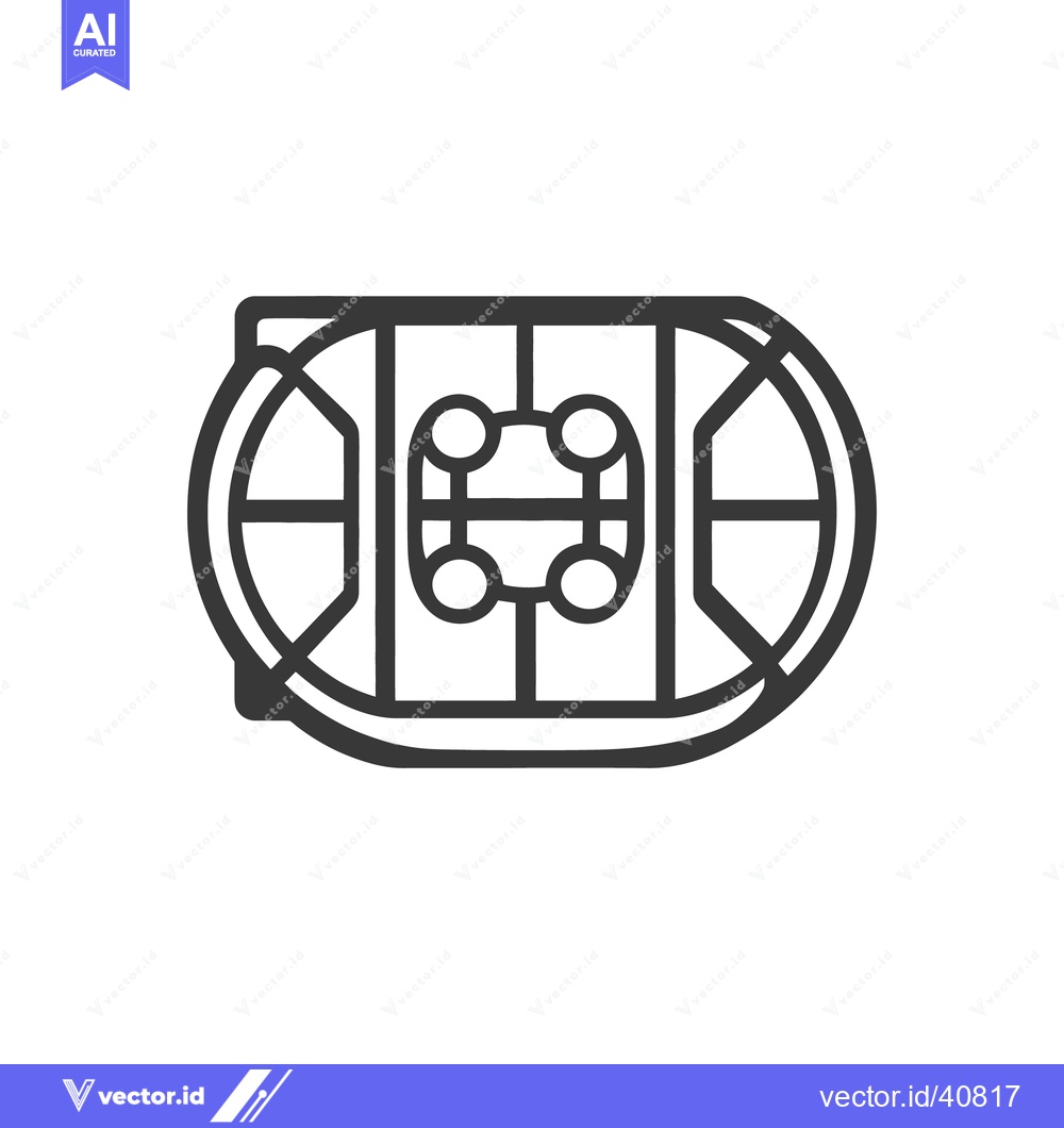 Premium Vector dari Black and white minimalist hockey rink overhead view illustration