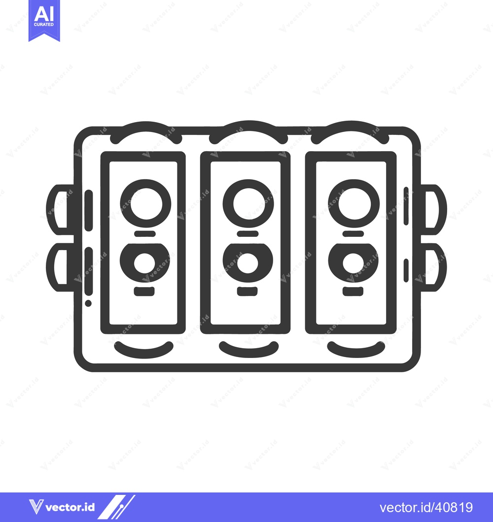 Premium Vector of Black and white illustration of a control panel with buttons