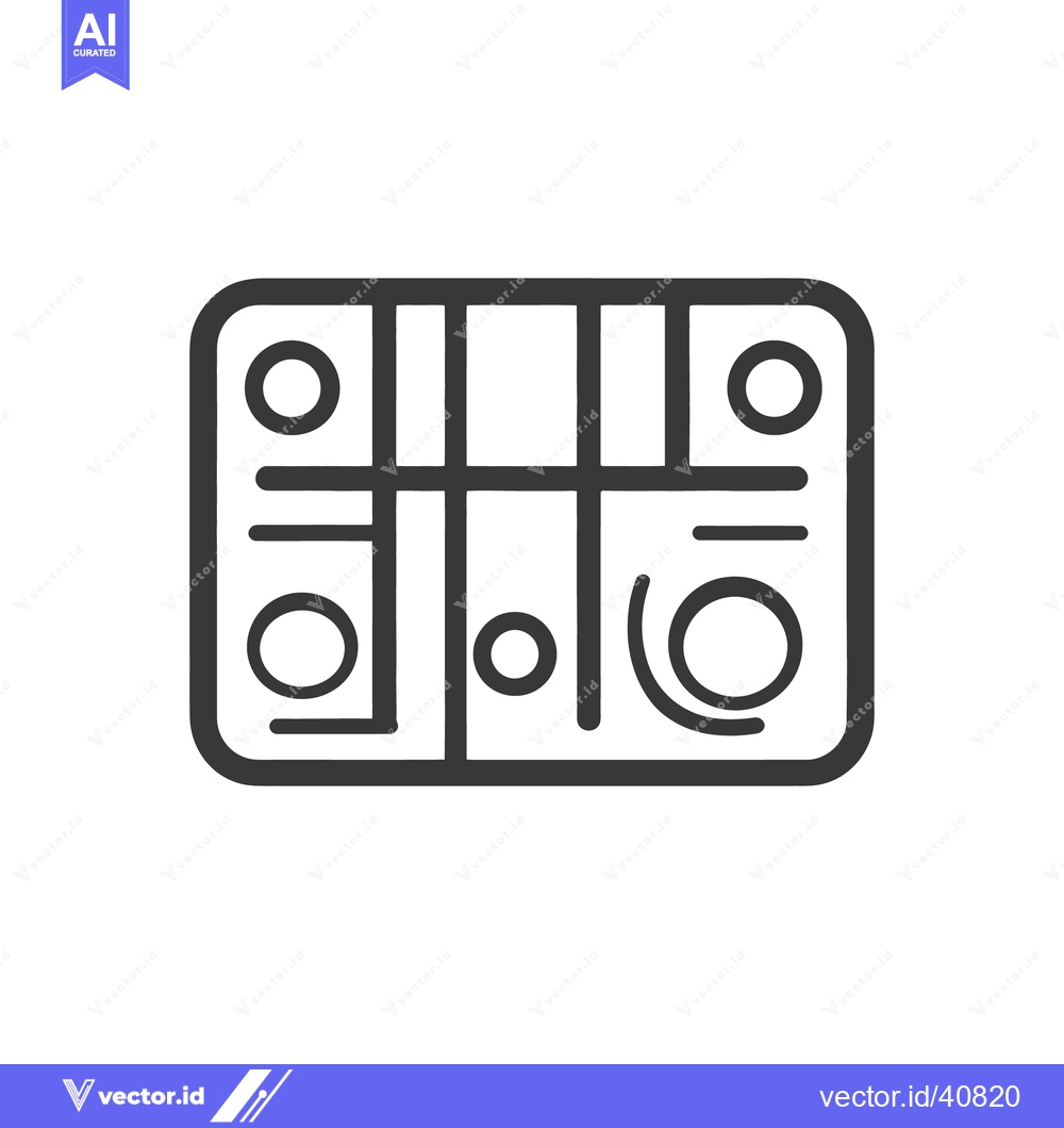 Premium Vector of The abstract outlined graphic depicts a rectangular arrangement of cir