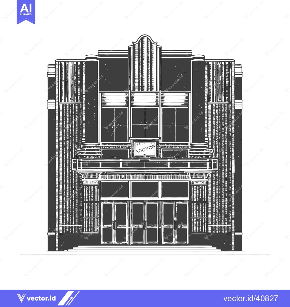 Premium Vector of Art Deco Style Building Facade Design