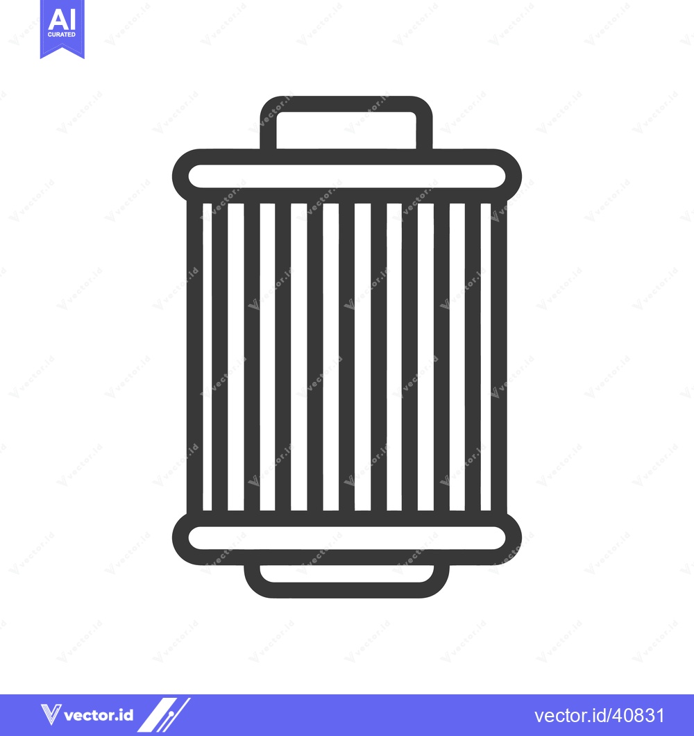 Premium Vector dari Minimalist Car Oil Filter Icon, Automotive Maintenance Symbol, Black a