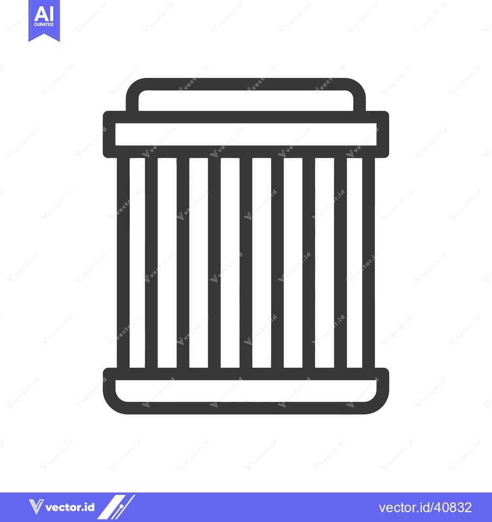 Premium Vector dari Minimalist Column Icon: Classic Architectural Design in Bold Outline